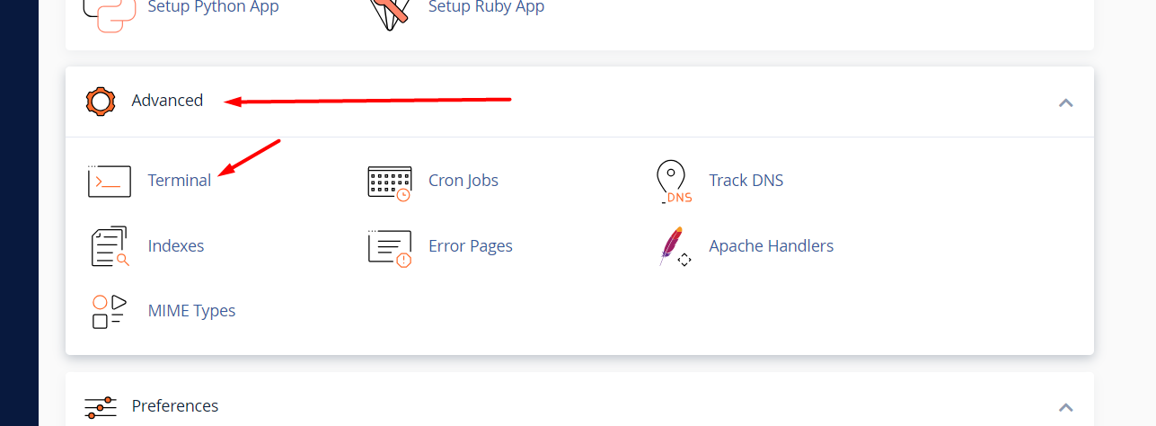 Cpanel ssh terminal.png