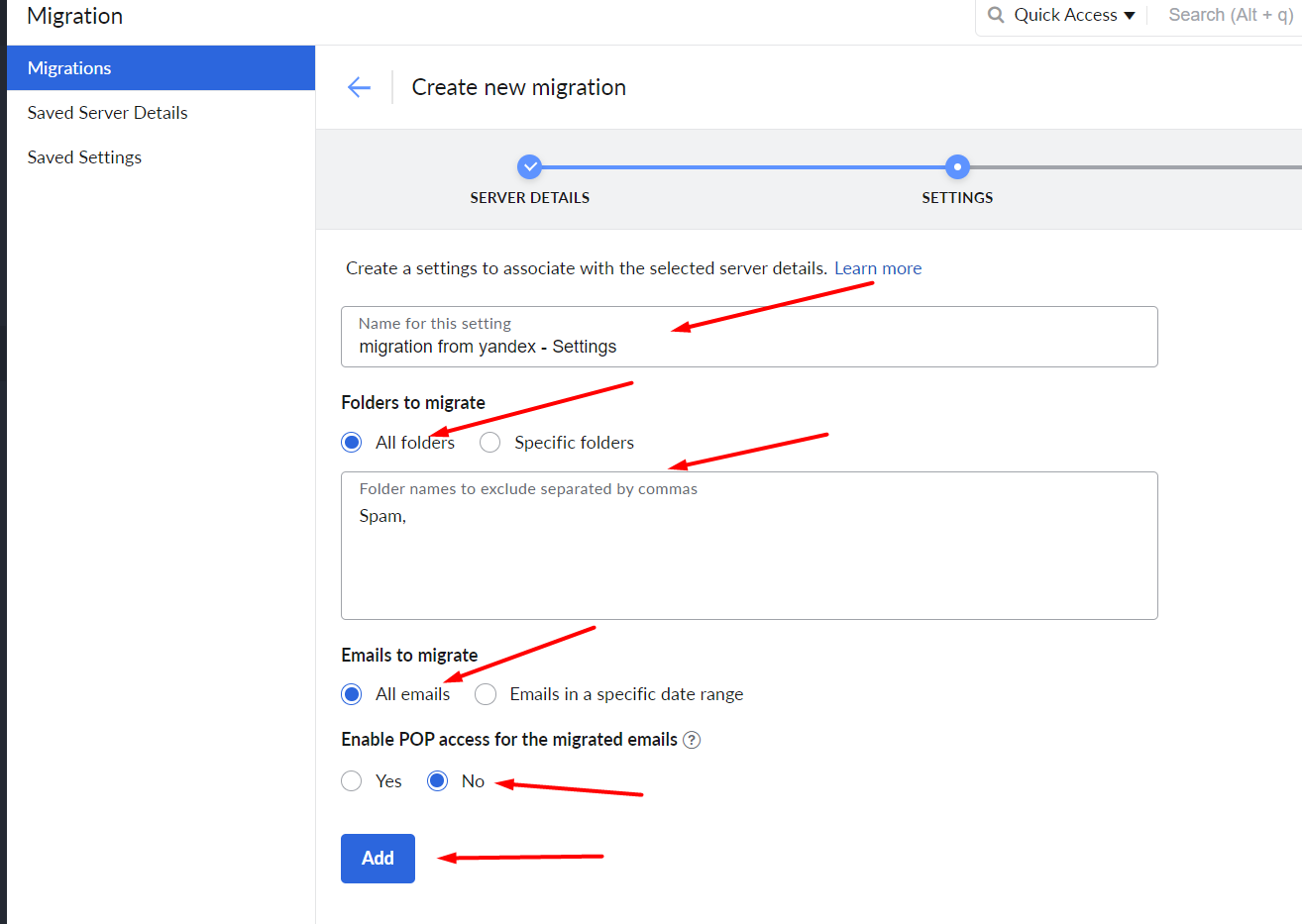 Yandex to zoho data migration start5.png