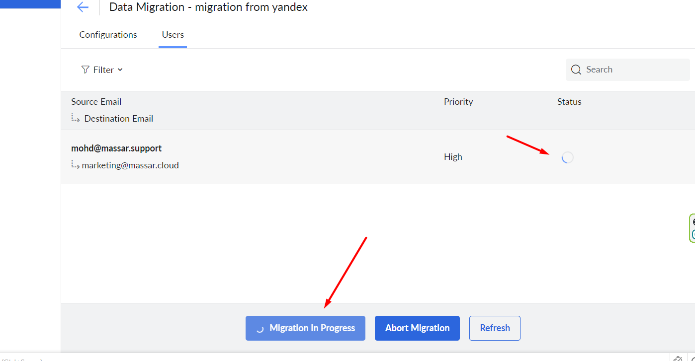 Yandex to zoho data migration start10.png