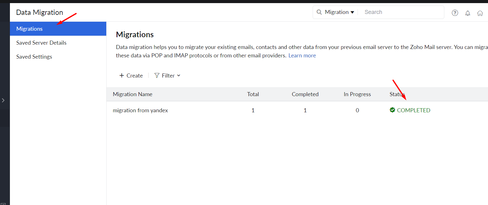 Yandex to zoho data migration start12.png