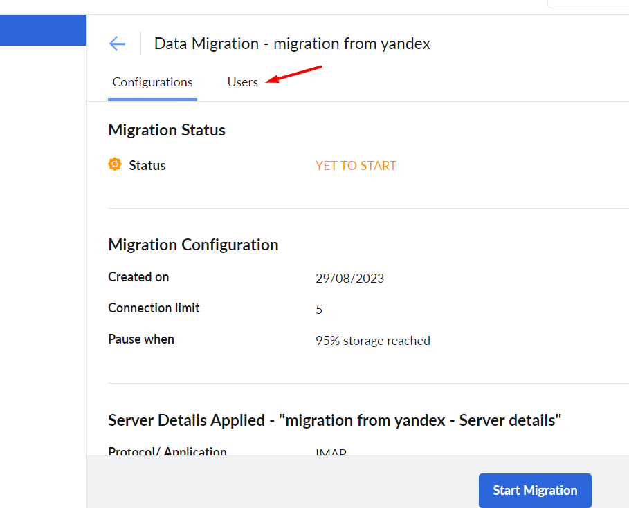 Yandex to zoho data migration start7.png